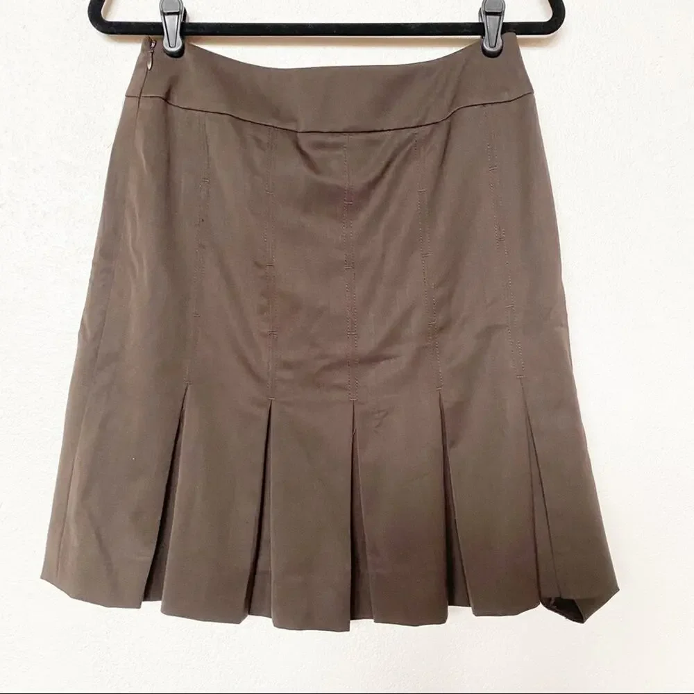 Carlisle 100% Wool Brown Pleated Skirt Size 4